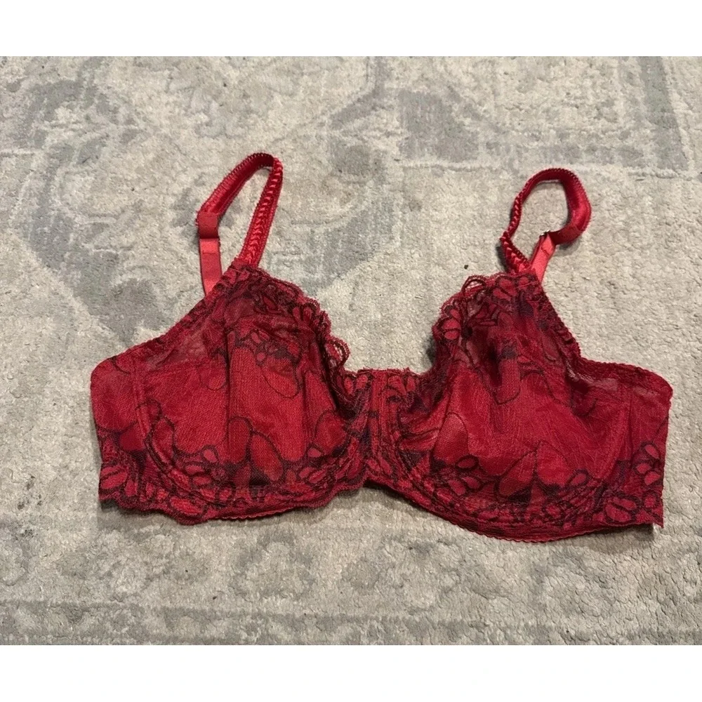 Sophie‎ b Red Bra Underwire Lace Red Size 40D